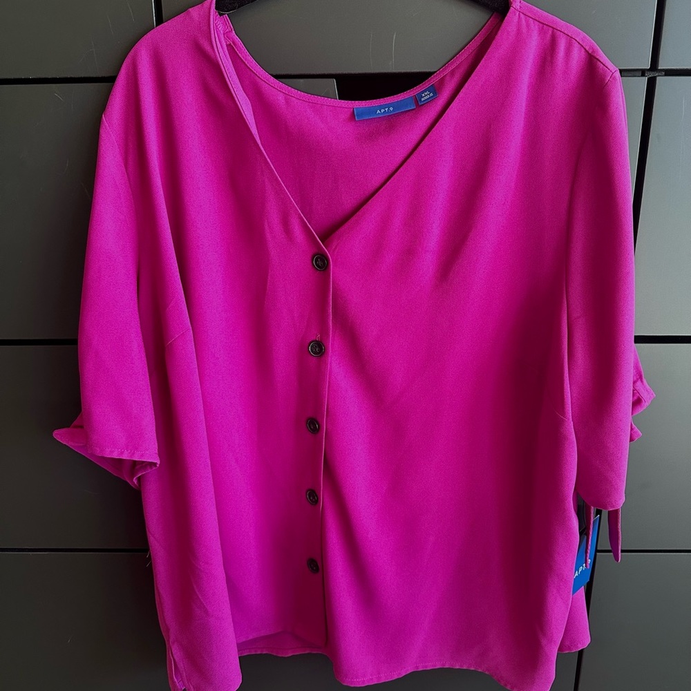 APT9 purple button up blouse